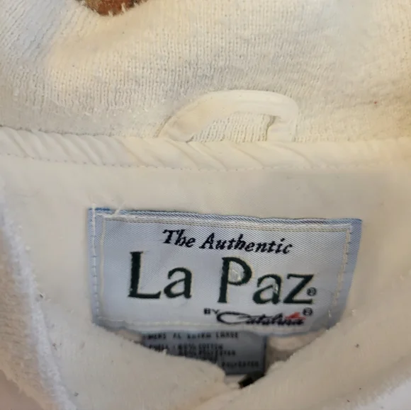 La Paz by Catalina Xlarge white cotton and polyester bomber jacket - Picture 7 of 7